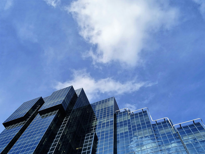 Commercial glass installation